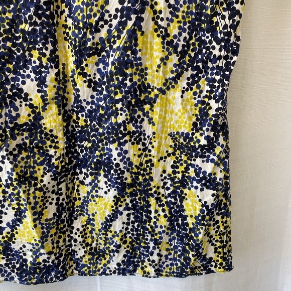 BODEN Women V Neck Ravello Blue and Yellow Blouse Silk Blend Size 8 - Picture 9 of 11